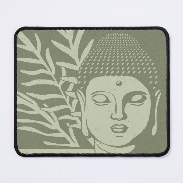 Item preview, Buddha Head Statue with Palm Fronds - Sage + Tea designed and sold by Irene Estelle.