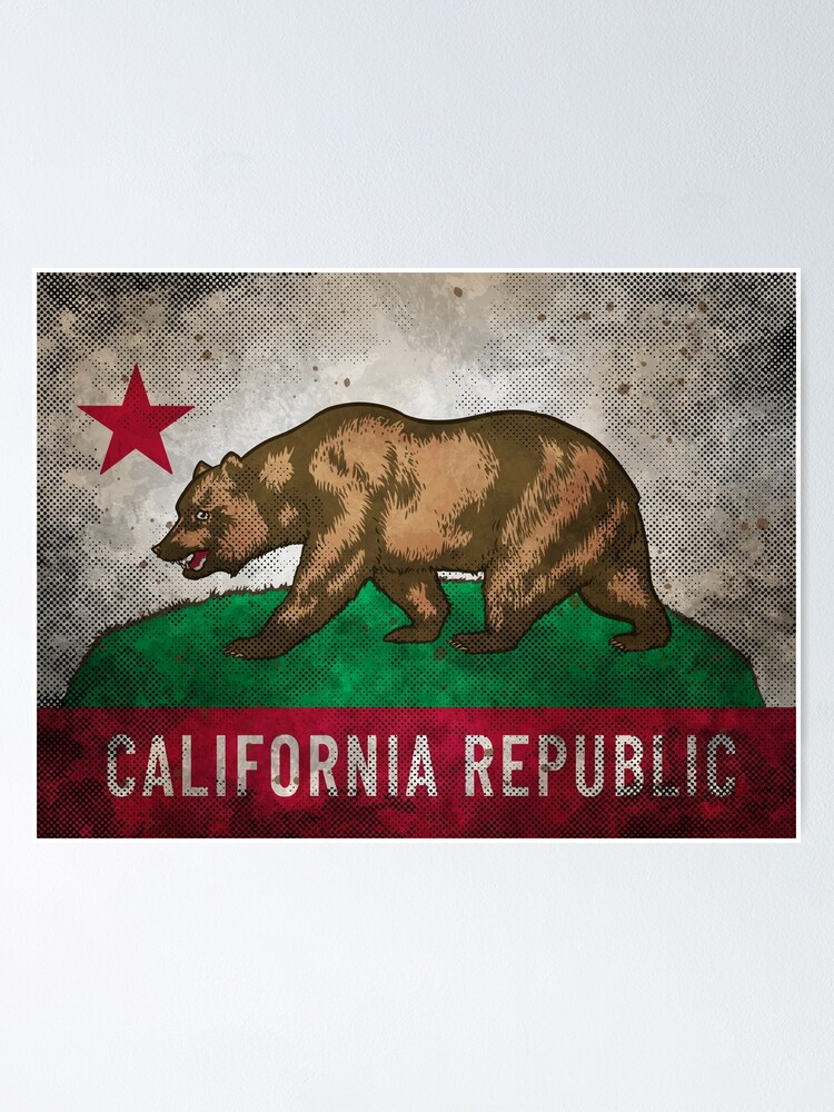 Vintage California Flag T-Shirt - Heavy Distressed Textures Vintage California Flag T-Shirt - Heavy Distressed Textures