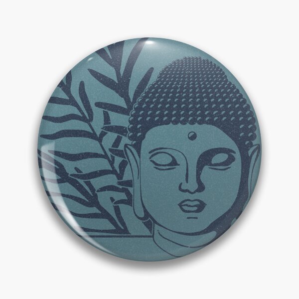 Item preview, Buddha Head Statue with Palm Fronds - Peacock + Dusk designed and sold by Irene Estelle.