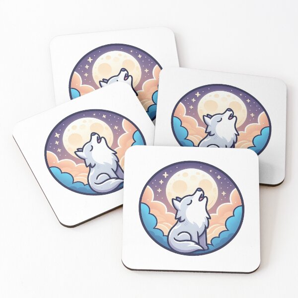 Item preview, A cute wolf howling at the moon designed and sold by Sloth-Omega.