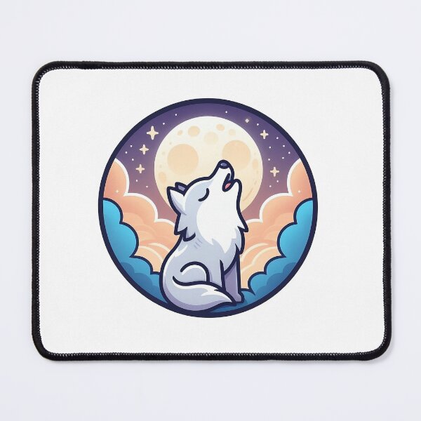Item preview, A cute wolf howling at the moon designed and sold by Sloth-Omega.