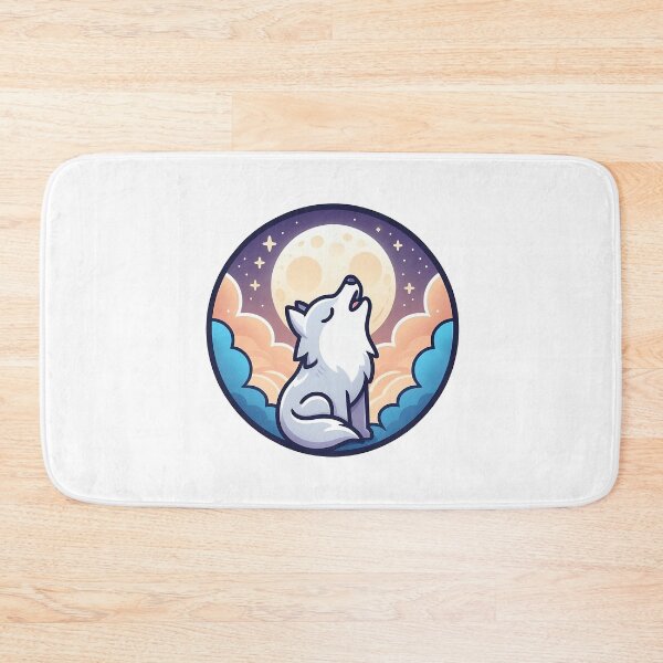 Item preview, A cute wolf howling at the moon designed and sold by Sloth-Omega.