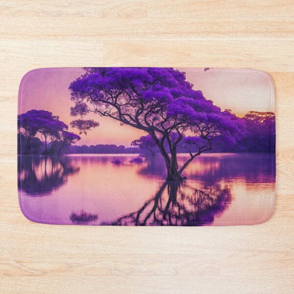 Item preview, Serene Jacaranda Tree Sunset Lake Reflections  designed and sold by Fredster1966.