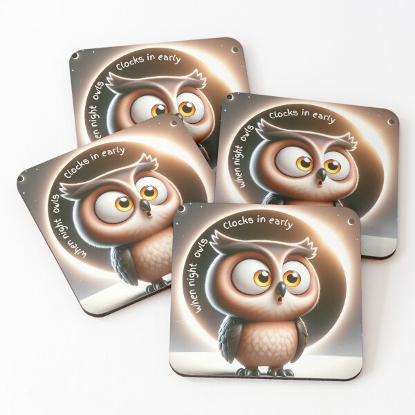 Item preview, Early Bird Owl: Eclipse Shift Surprise! designed and sold by SrijanaByAnu.