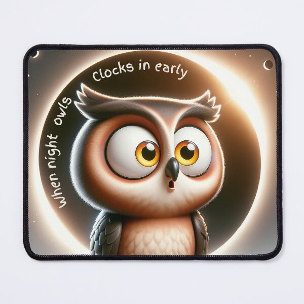 Item preview, Early Bird Owl: Eclipse Shift Surprise! designed and sold by SrijanaByAnu.