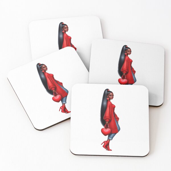 Item preview, Valentine´s Day Afro American Girl, Fashion Art Work, Valentine Design, Valentine Gift. designed and sold by gabrielakrall.