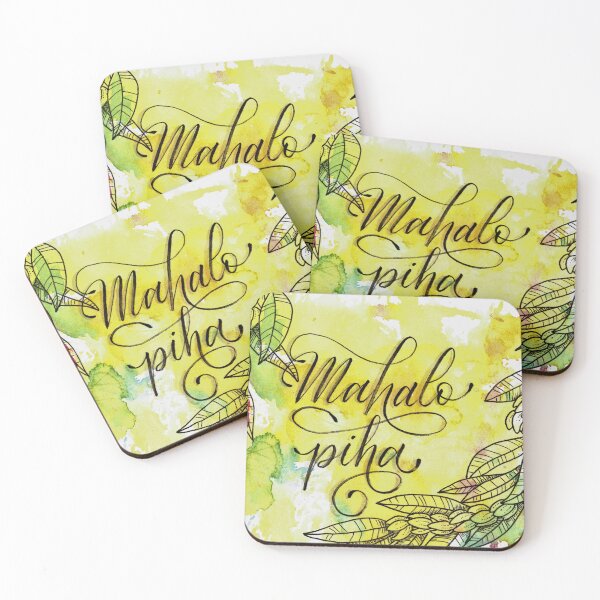 Item preview, Wholehearted Thanks - Mahalo Piha - Watercolor Greeting Card designed and sold by rooandjoo.