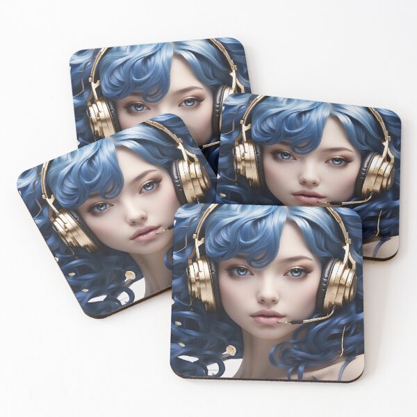 Item preview, Sapphire Symphony: Ethereal Anime Muse with Futuristic Elegance designed and sold by TONSNAP.
