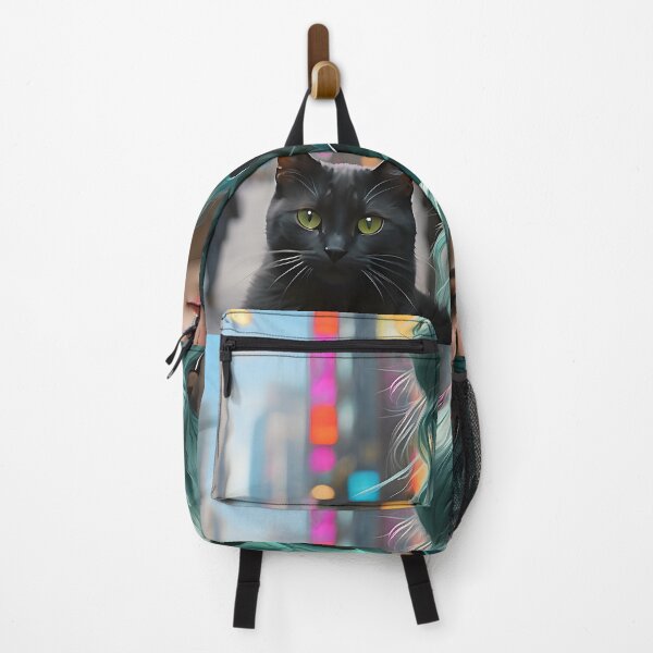 Item preview, Urban Connection: Woman with Green Hair and Shoulder Cat designed and sold by TONSNAP.