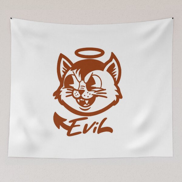 Item preview, Bad Angel Cat Smiling Brown designed and sold by akaajoficial.