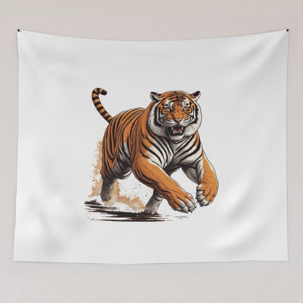 Item preview, Orange Siberian Tiger Running designed and sold by Bananobanini.
