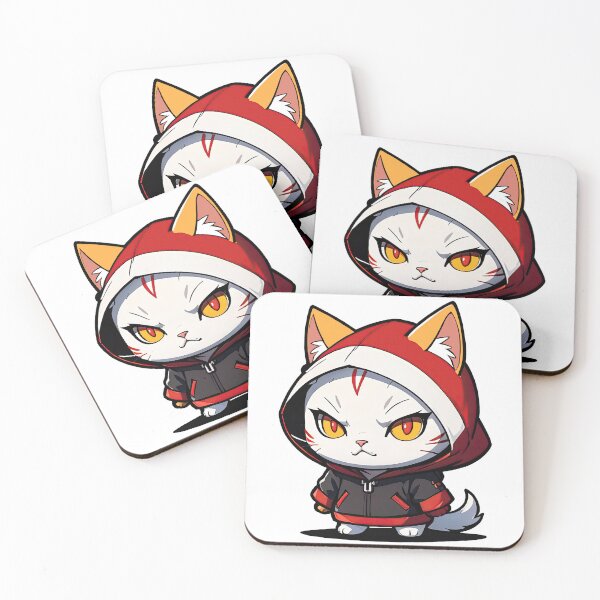 Item preview, Cat Assassin, White, Chibi, Manga, Anime, Cat Lovers Funny designed and sold by Porcupine Tees ⭐⭐⭐⭐⭐.