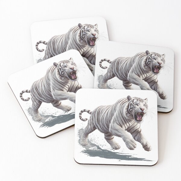 Item preview, White Siberian Tiger Running designed and sold by Bananobanini.