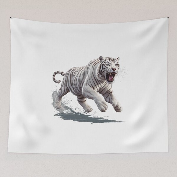 Item preview, White Siberian Tiger Running designed and sold by Bananobanini.