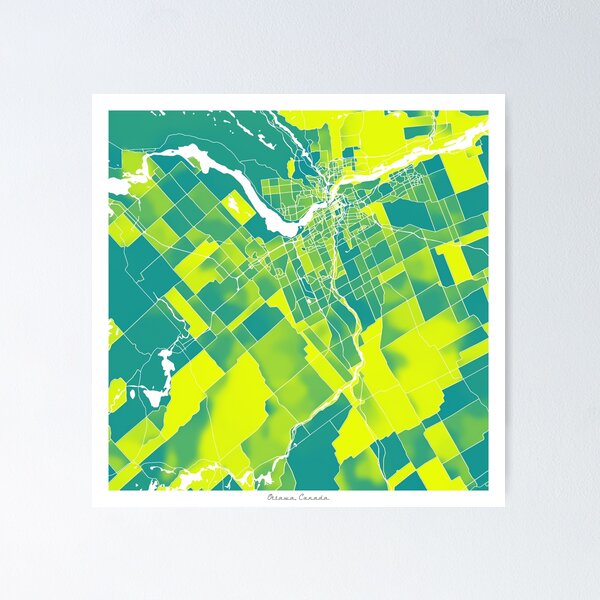 Item preview, Ottawa Canada City Map - Green-Yellow Duotone designed and sold by StylishStacks.
