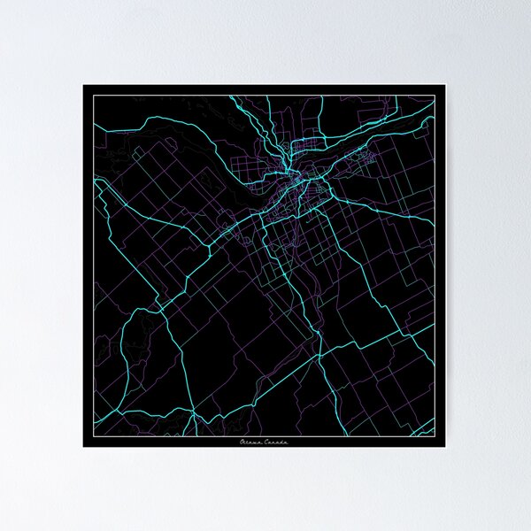 Item preview, Ottawa Canada City Map - Neon Fantasy designed and sold by StylishStacks.