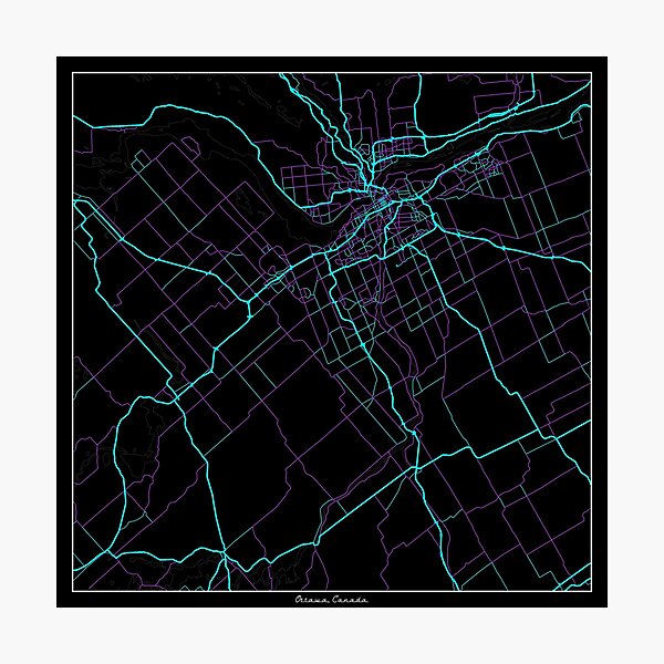 Item preview, Ottawa Canada City Map - Neon Fantasy designed and sold by StylishStacks.