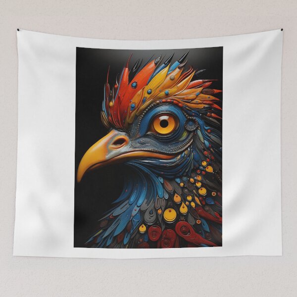 Item preview, Colorful painting of a mystic fantasy bird designed and sold by Rockwpapart.