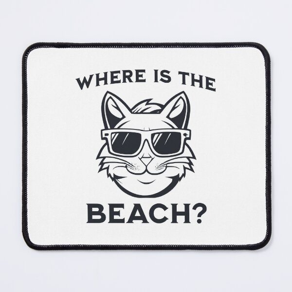 Item preview, Where is the Beach? Cat with Sunglasses designed and sold by JoeStylistic.
