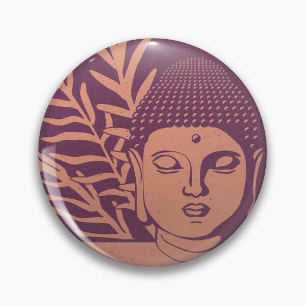 Item preview, Buddha Head Statue with Palm Fronds - Beet + Coral designed and sold by Irene Estelle.