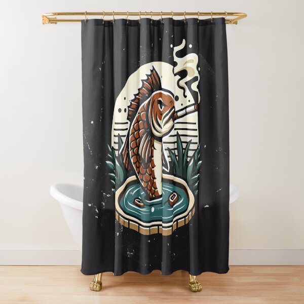 Vintage Color Block Fish Shower Curtain by studioxtine