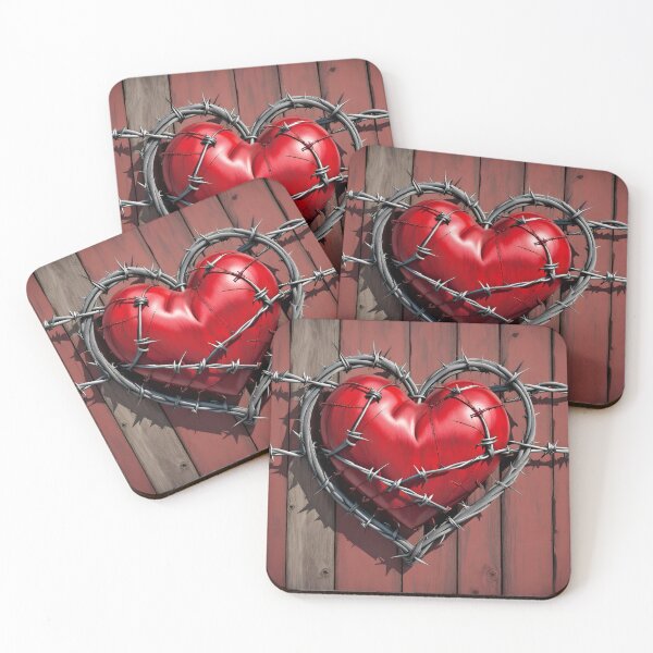 Item preview, Barbed Wire Red Heart designed and sold by RaybenMedia.