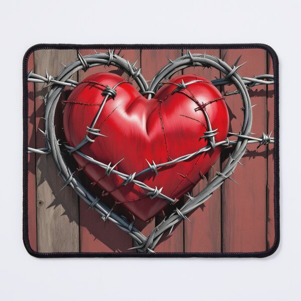 Item preview, Barbed Wire Red Heart designed and sold by RaybenMedia.
