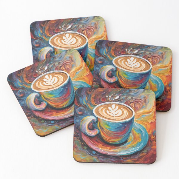 Item preview, painting art of a cup of latte coffee designed and sold by Vibes-vintage.