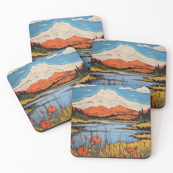 Item preview, Spring volcano colorful travel vintage graphics designed and sold by wonderfulpark.