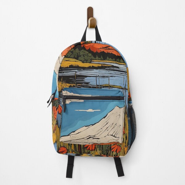 Item preview, Spring volcano colorful travel vintage graphics designed and sold by wonderfulpark.