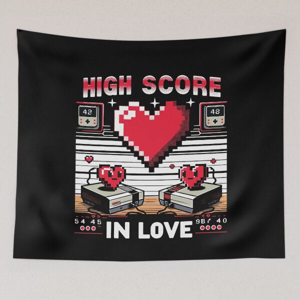 Item preview, Highscore In Love Pixel Heart Gamer Valentine's designed and sold by Thomas Remmers.