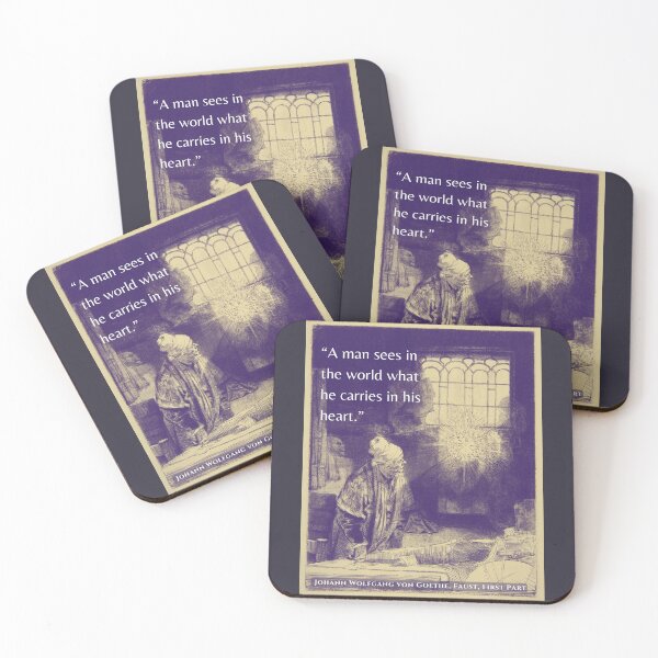 Item preview, Johann Wolfgang von Goethe quote: A man sees in the world what he carries in his heart. designed and sold by artbleed.