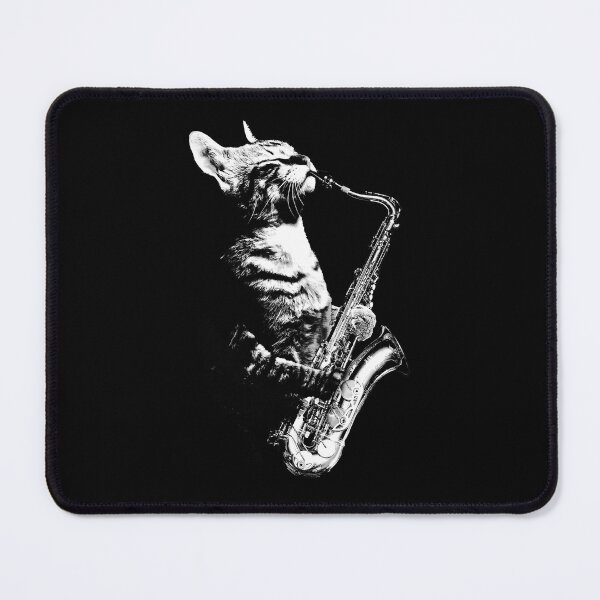 Item preview, Cat Playing Saxophone Cat Saxophonist Cat Jazz designed and sold by wowwowmeow.