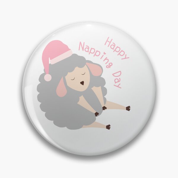 Item preview, Cute little gray sheep wearing a nightcap on National Nap Day designed and sold by Jessie-2211.