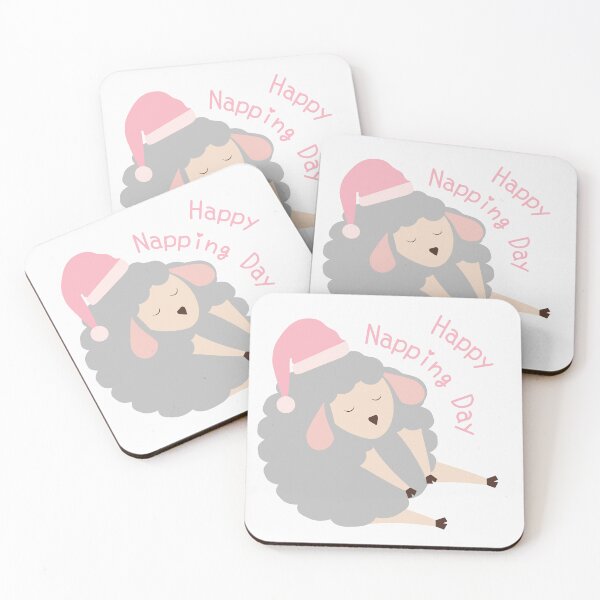 Item preview, Cute little gray sheep wearing a nightcap on National Nap Day designed and sold by Jessie-2211.