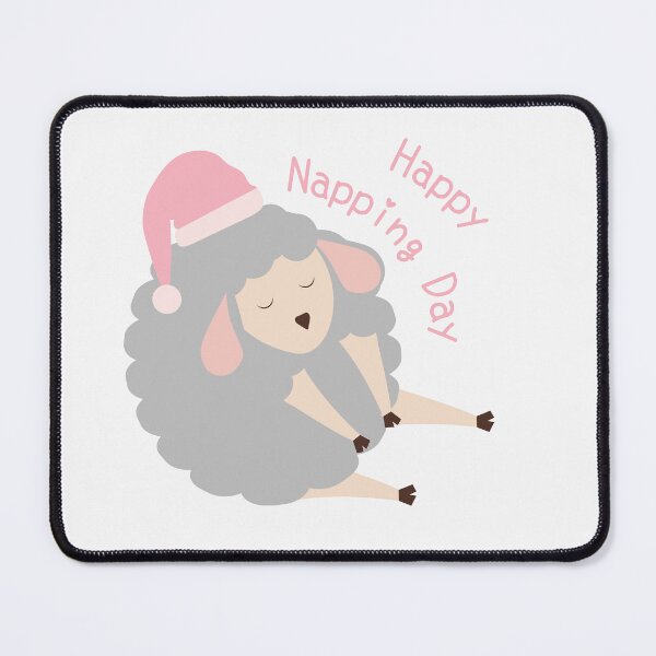 Item preview, Cute little gray sheep wearing a nightcap on National Nap Day designed and sold by Jessie-2211.