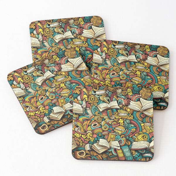 Item preview, Book Aesthetic, Abstract Doodle Books Pattern designed and sold by Desfix.