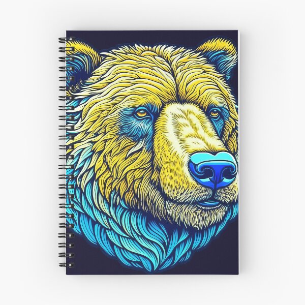 Item preview, Grizzly Bear mascot colorful head designed and sold by Trendsecne.