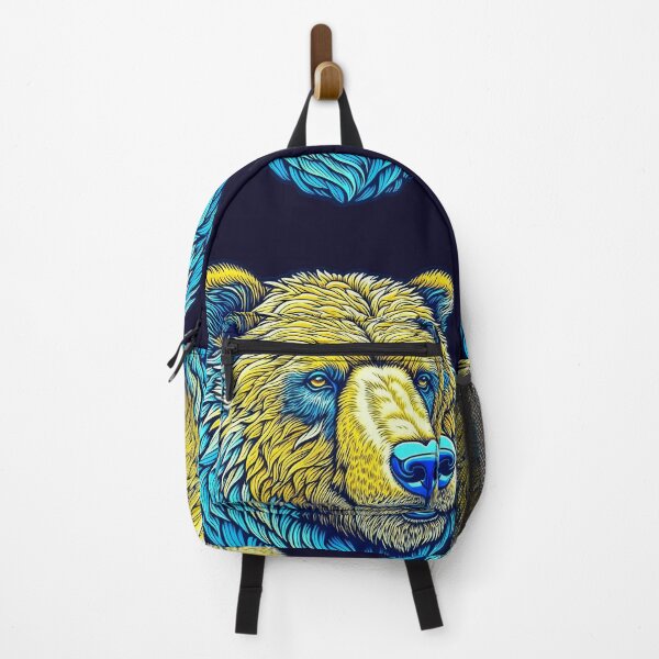 Item preview, Grizzly Bear mascot colorful head designed and sold by Trendsecne.