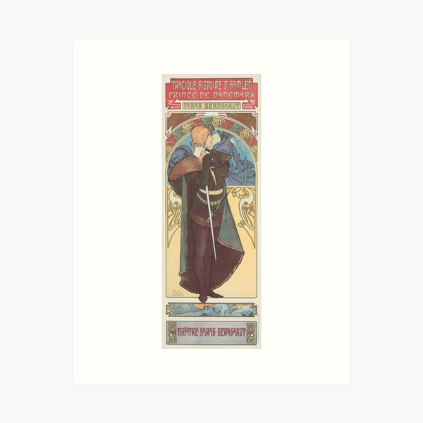 Aperçu de l'œuvre Hamlet, d'Alphonse Mucha. HAUTE DÉFINITION créée et vendue par MINDTHECHERRY.