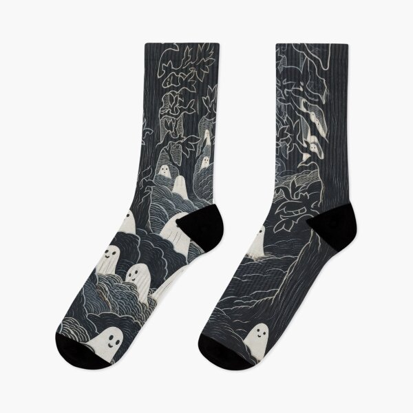 Item preview, funny ghosts in the forest, happy halloween designed and sold by Mauswohn.