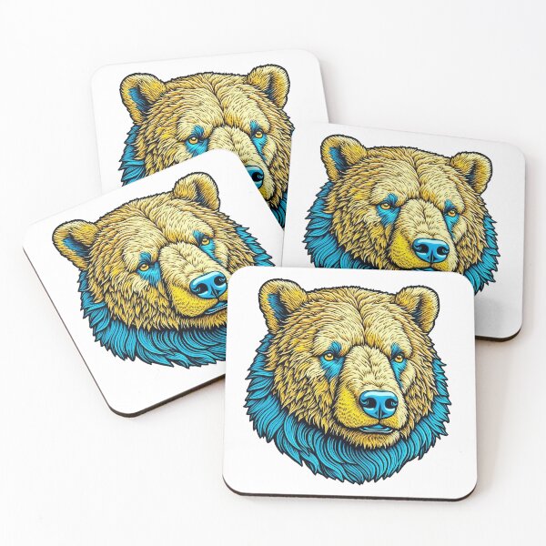Item preview, Wild bear head abstract detailed art designed and sold by Trendsecne.