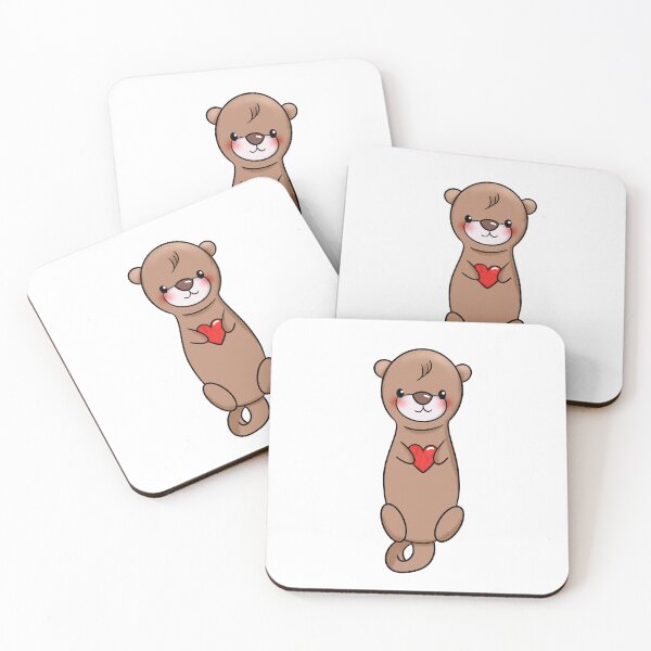 Item preview, Cute Otter Holding Heart designed and sold by TeaTimeQueens.