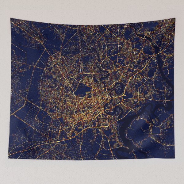 Item preview, Mapa de Ho Chi Minh, Vietnam - Ciudad de noche designed and sold by deMAP.