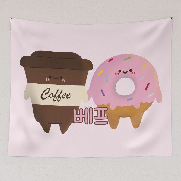 Item preview,  Kawaii Coffee and Doughnut 베프 Best Friends Forever designed and sold by Kimchi-style-.