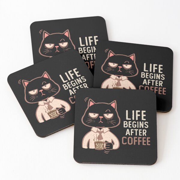 Item preview, Life Begins After Coffee. designed and sold by LazyCaat.