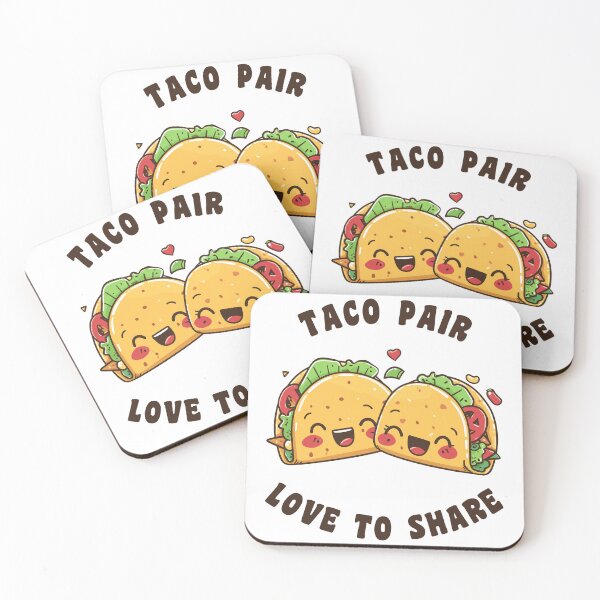 Item preview, Tacos Cute Couple Love To Share Kawaii Style designed and sold by CosyTeal.