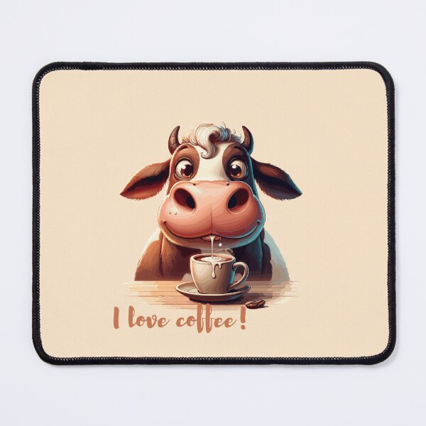 Item preview, A cute cow drinking coffee designed and sold by LILY ROSE.