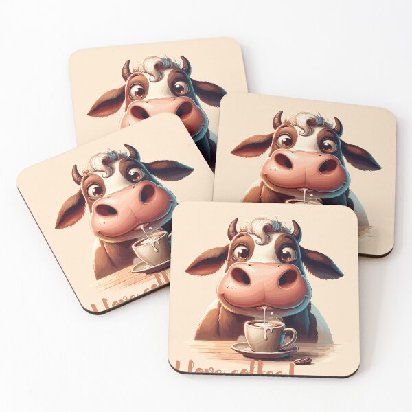 Item preview, A cute cow drinking coffee designed and sold by LILY ROSE.