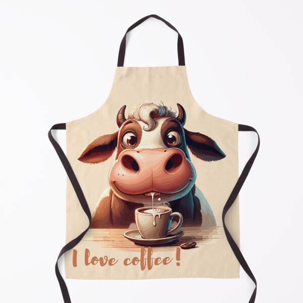 Item preview, A cute cow drinking coffee designed and sold by LILY ROSE.